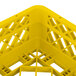 A Vollrath yellow plastic dish rack with 1 extender.