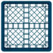 A Vollrath TR1A Traex blue plastic rack with a grid pattern.