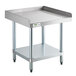 A Regency stainless steel equipment stand with a galvanized undershelf.