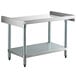 A Regency stainless steel equipment stand with a galvanized undershelf.