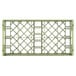 A green metal grid with 10 square compartments.