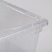 A clear Rubbermaid polycarbonate food storage box with a clear lid.