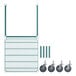 A green Regency wire dunnage rack with wheels.