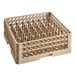 A beige plastic Vollrath dish rack with many rows of pegs for plates.