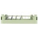 A light green Vollrath dish rack with metal hooks.
