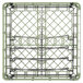 A light green metal Vollrath tray rack with metal rods.