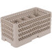 A beige plastic Vollrath Traex glass rack with 10 compartments.