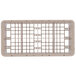 A beige plastic Traex glass rack with 10 compartments and a grid pattern.