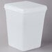 A white plastic container with a lid.