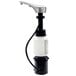 A white Bobrick deck mounted soap dispenser with a black and white pump.
