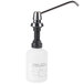 A white bottle with a silver metal handle.