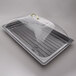 A black polycarbonate tray with a clear dome cover.