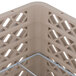 A beige Vollrath Traex Plate Crate with metal bars.
