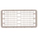 A beige plastic dish rack with a grid pattern.