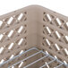 A beige plastic Vollrath plate rack with wire dividers.