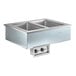 A Delfield stainless steel drop-in hot food well with two pans on a counter.