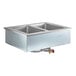 A stainless steel Delfield drop-in hot food well with two pans on a counter.