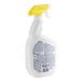 A white bottle of Scrub Free foaming restroom cleaner with a yellow spray handle.