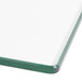 A green rectangular glass door with a white border.