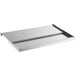 A Regency stainless steel sliding lid on an underbar ice bin.