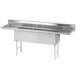 Advance Tabco FS-3-1818-18RL Spec Line Fabricated Three Compartment Pot Sink with Two Drainboards - 90 inch