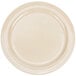 A tan Thunder Group Nustone melamine plate with a narrow rim.