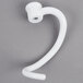 A white plastic coated dough hook with a white handle.