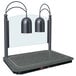 A grey rectangular Hatco carving station with two lights.