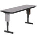 Correll SPA2472PX15 24 inch x 72 inch Gray Granite Adjustable Height Panel Leg Folding Seminar Table