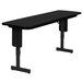 Correll SPA1872PX07 18 inch x 72 inch Black Granite Adjustable Height Panel Leg Folding Seminar Table
