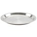 An American Metalcraft stainless steel pie pan with a round rim.