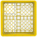 A yellow Vollrath Traex Plate Crate with metal grids.