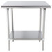 An Advance Tabco stainless steel work table with undershelf.