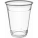 A clear plastic Choice cold cup with a clear rim.