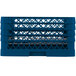 A blue plastic Vollrath Plate Crate with compartments for plates.