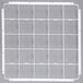 A white plastic grid with many square holes.