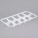 A white plastic Vollrath half-size glass rack divider with 10 compartments.