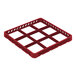 A Vollrath Traex red plastic glass rack extender with 9 compartments.