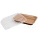 A Solut paperboard tray with a clear plastic lid.