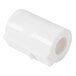 A white plastic cylinder with a hole.