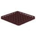 A burgundy Vollrath Traex glass rack extender with compartments.