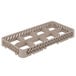 A beige plastic Vollrath Traex glass rack extender with 8 compartments.