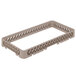 A beige plastic rectangular rack extender with a lattice pattern.