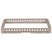 A beige plastic rectangular rack extender with a lattice pattern.