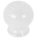 A white round Fiesta pepper shaker.