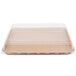Solut 18 inch x 13 inch Bake and Show Half Size Corrugated Kraft Sheet Pan and Clear Dome Lid Combo Kit - 10/Pack