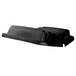 A black plastic Rubbermaid hinged dome lid.