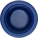 A close up of a Carlisle cobalt blue smooth melamine ramekin.