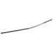 A close-up of a Crescent curved metal shower bar with a brushed finish.