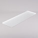 A rectangular tempered glass buffet shelf on a white background.